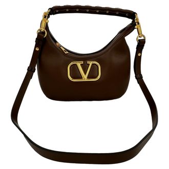 Valentino Valentino Garavani Stud Sign Hobo-tas in Bruin Leder