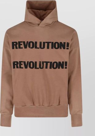 Fear of God hooded sweatshirt with graphic print and ribbed cuffs