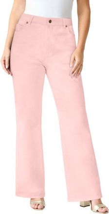 Roaman's Plus Size 24/7 Stretch Wide Leg Jean in Soft Blush at Nordstrom, Size 18