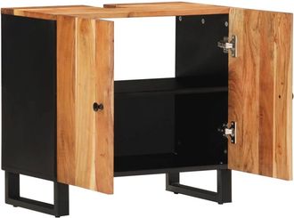 Berkfield Home Sink Cabinet 62x33x58 cm Solid Wood Acacia & Engineered Wood in Brown | Size: 62 x 33 x 58 cm