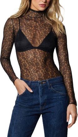 Kiki De Montparnasse Petite Fleur LS Turtleneck Top in Black at Nordstrom, Size X-Small