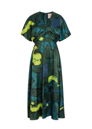 Roksanda Ilincic Sadee Printed Satin Midi Dress - Multicoloured - 10 (UK10 / S)