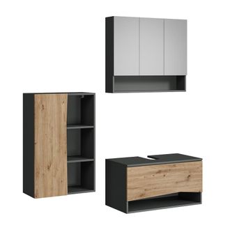Vicco Conjunto De Muebles De Ba&ntilde;o De 3 Piezas Willow, Artesano, 3 Partes, Vicco