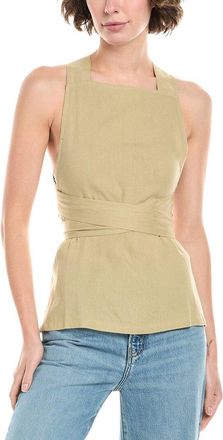 WeWoreWhat Linen-Blend Wrap Top