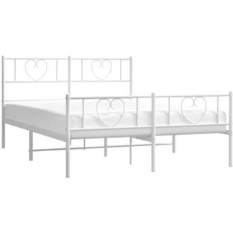 vidaXL Estructura Cama Sin Colch&oacute;n Con Estribo Metal Blanco 120x200 Cm Vidaxl