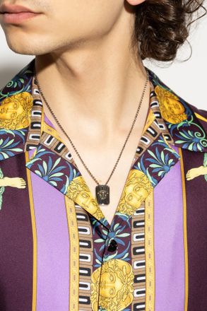 Versace Necklace With Pendant, Mens, Silver
