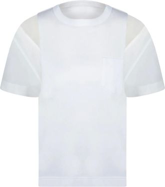 sacai Mujer, Camisetas, Blanco, Talla: M