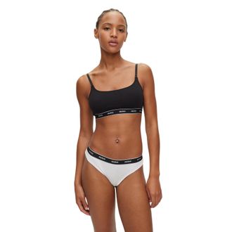 HUGO BOSS Hugo Dames-string met gemiddelde taillehoogte en normale pasvorm (Wit)