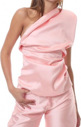 Marques Almeida Heavy Satin Draped Top In Pink