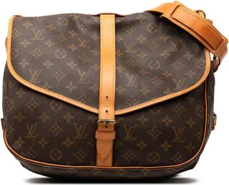 Louis Vuitton Borsa a tracolla Saumur 35 con monogramma 1992 - Marrone