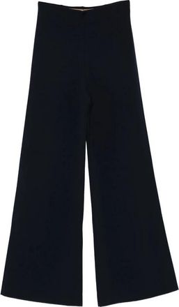 Max Mara Viscose Cr&ecirc;pe Knit Broeken - Dames - Wijde Broeken - Blauw - S - Broeken
