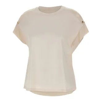 Elena Miro T-Shirts, female, White, Size: XL Jewel Detail T-shirt
