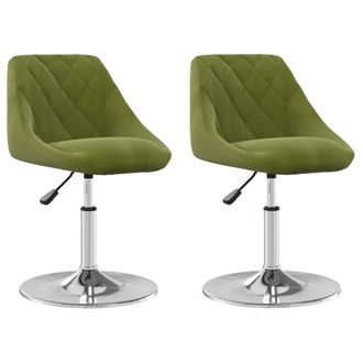 vidaXL Sillas De Comedor Giratorias 2 Uds De Terciopelo Verde Claro Vidaxl