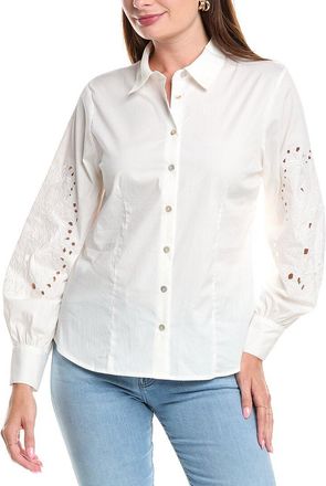 T Tahari Embroidered Blouse