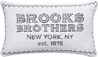 Brooks Brothers Est. 1818 Logo Cotton Throw Pillow in White at Nordstrom Rack