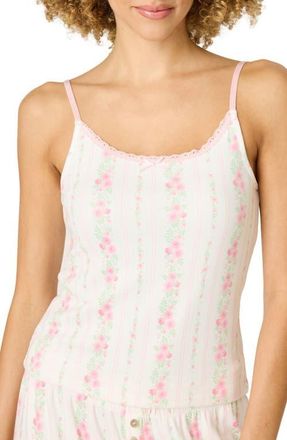 PJ Salvage Roses Are Pink Double Brushed Pointelle Camisole in Ivory at Nordstrom, Size X-Large