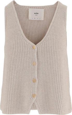 arch4 V-neck knitted cardigan - women - Cashmere/Cotton/Sequin - S - Neutrals