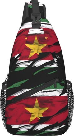 Generic Vintage Suriname Surinamese Flag Crossbody Bag Trendy Shoulder Bag Adjustable Daypack For Sports Workout Women
