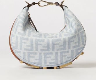 Fendi Borsa mini graphy in denim con monogramma FF jacquard
