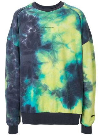Juun.J Sweater met tie-dye print - Blauw