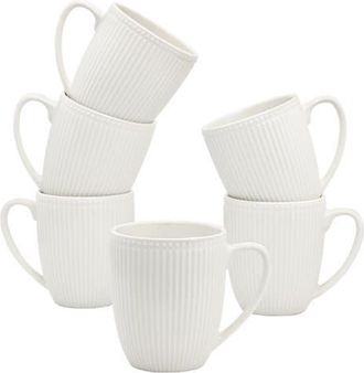 Elama Gretel 6 Piece Round Stoneware 12 Ounce Mug Set White at Nordstrom