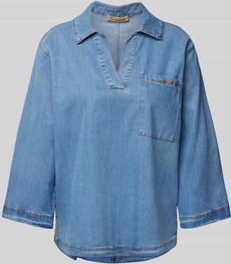 Smith & Soul Blusenshirt mit Brusttasche in Blau, Gr&ouml;&szlig;e XS