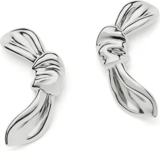 Missoma Mark Gong Bow Oversized Stud Earrings in Silver at Nordstrom