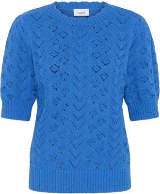 Saint Tropez Gebreide kleding - Dames - Ronde hals truien - Blauw - 2XL - Truien & Vesten