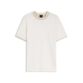 BOSS Regular-fit T-shirt in structured cotton with tipping details