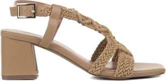 Bibi Lou braided-leather block-heel sandals - women - Calf Leather/Calf Leather/Calf Leather - 40 - Brown
