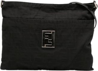 Fendi Pre-owned Cross Body Bags, female, Black, Size: ONE SIZE Pre-owned Vintage Canvas Cross Body Bag