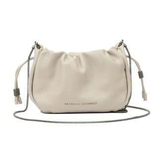 Brunello Cucinelli Mellow Mini Bucket Bag - female - Brunello Cucinelli - Cross Body Bags - Beige - ONE SIZE - Bags