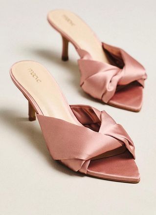 Maeve Ilora Satin Twist Mule Heels