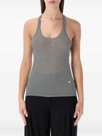 Tom Ford striped-pattern tank - women - Viscose - 40 - White