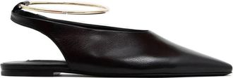 Jil Sander 35mm Pointed-toe Ring-detail Ballerinas - Dames - Ballerinas - Zwart - 38 1/2 EU - Leer - Schoenen