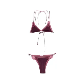 Os&eacute;ree Doube Mesh Rose Bikini