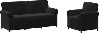 vidaXL Juego De Sof&aacute; 2 Uds. Negro Terciopelo Vidaxl