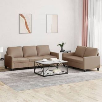 vidaXL vidaXL Set di Divani 2 pz con Cuscini cappuccino in Similpelle