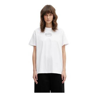 Ganni Essentieel T-shirt - Dames - Tops - Wit - Maat: XL Katoen