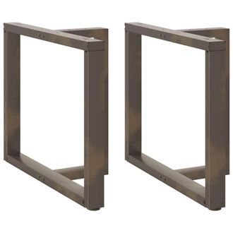 Berkfield Home Dining Table Legs T-Shaped&not;2 pcs Natural Steel 90x35x(72-73) cm Steel in Black