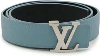 Louis Vuitton Pre-owned Belts, male, Blue, Size: ONE SIZE Pre-owned LV Initiales Taurillon Leather Belt