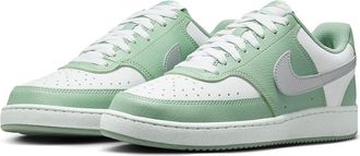Nike Court Vision Low Next Nature Womens Shoes Steam/Metallic Silver/White : 11.5 B - Medium, Faux Leather