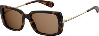 Polaroid Rechthoekige zonnebril met metalen montuur - Heren - Zonnebrillen - Bruin - ONE Size - Accessoires