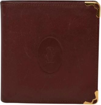 Cartier Pre-owned Portemonnee (bi-fold) - Heren - Vintage Accessoires - Rood - ONE Size - Leer - Vintage