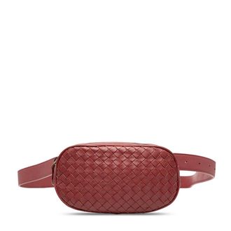 Bottega Veneta Bordeaux Red Color Wine Leather Sling Bag (Pre-Owned)