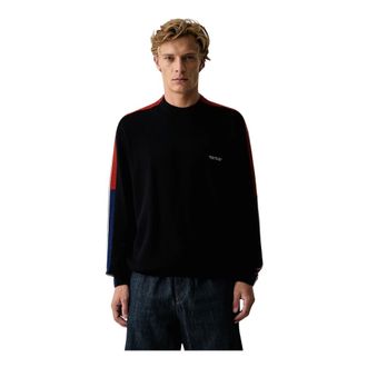 A|X Armani Exchange Jersey de punto con l&iacute;nea de contraste - Knitwear - Hombre - Azul - 2XL