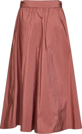 Max Mara Womens Midi Skirt Wkdalpaca Taffeta Orange Polyester