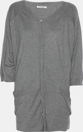 Marina Rinaldi Grey Knit Button Front Sweater