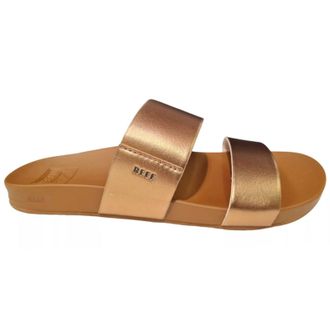 Reef Cushion Vista Vegan Leather Womens Slides Sandals - Copper Tan - Size:UK 5.5