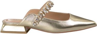 Alma En Pena Hoge hak schoen strass band - Dames - Slip ons - Geel - 38 EU - Leer - Schoenen